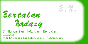 bertalan nadasy business card